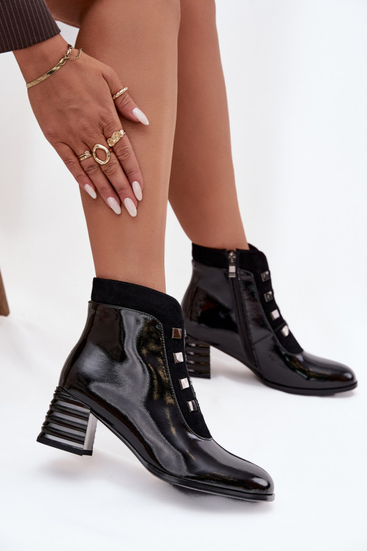 Leer met lakeffect Dameslaarzen D&A MR52-144 zInart