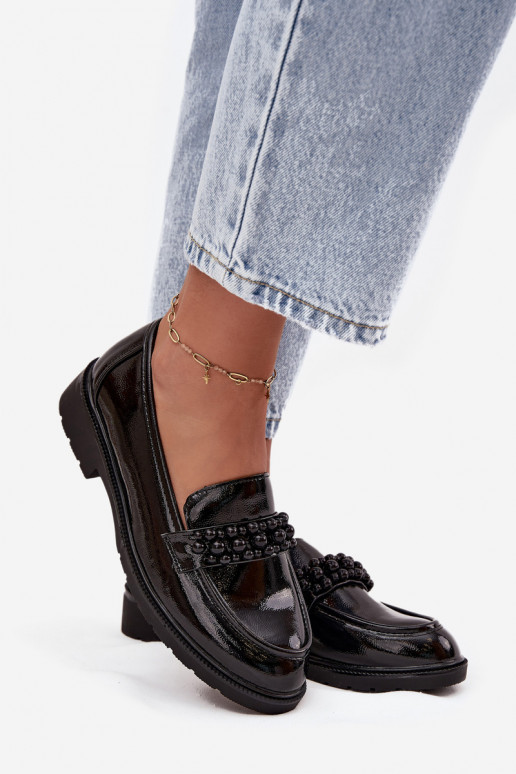 dames mocassins met lakeffect met kralen S.Barski HY52-541 zInart