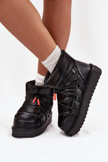 Dames sneeuwlaarzen met platform D.Franklin DFSH370020 zwarte kleur