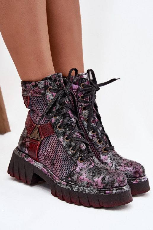 Leer Enkellaarsjes voor Inerknemers Dames Het heeftciejka 07072-23 bordeaux