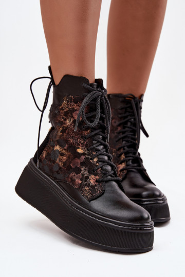 Leer Laarzen met platform Het heeftciejka 07086-01 zInart