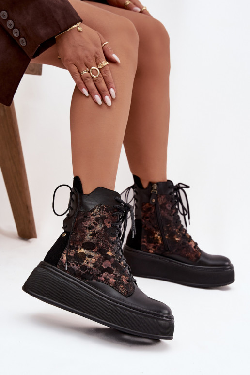 Leer Laarzen met platform Het heeftciejka 07086-01 zInart Leer Laarzen met platform Het heeftciejka 07086-01 zInart