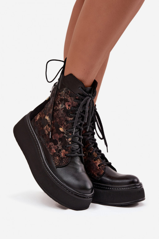 Leer Laarzen met platform Het heeftciejka 07086-01 zInart Leer Laarzen met platform Het heeftciejka 07086-01 zInart