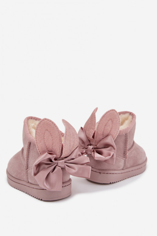 Kinderen warme sneeuwlaarzen „Meriva" met strikjes, roze