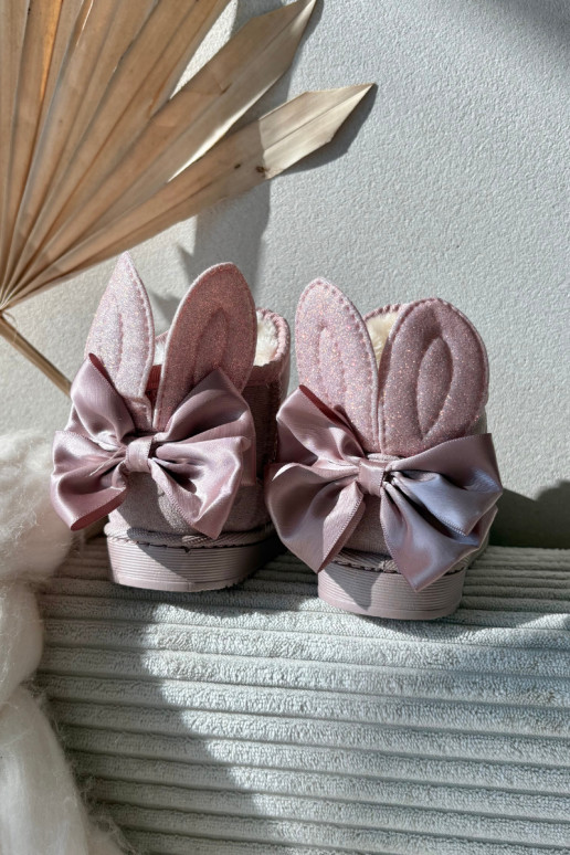 Kinderen warme sneeuwlaarzen „Meriva" met strikjes, roze