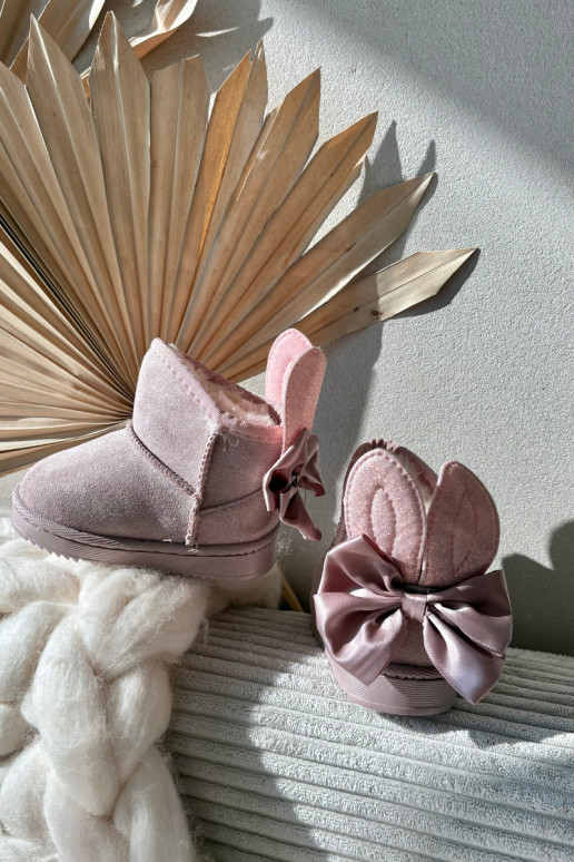 Kinderen warme sneeuwlaarzen „Meriva" met strikjes, roze