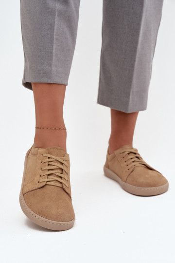 Casual natuurlijke suède schoenen "Barefoot" type Zazoo 314 zandkleur 2