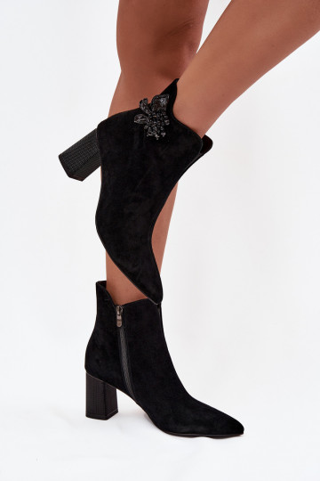 van suède Dameslaarzen met ornamenten D&A CR52-686 zInart