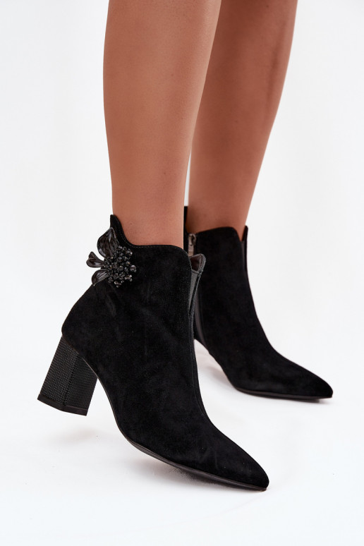 van suède Dameslaarzen met ornamenten D&A CR52-686 zInart