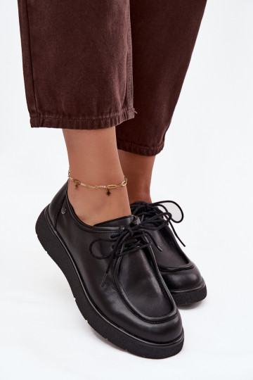 Leren dames schoenen Tai turiciejka K7189-01 zwarte kleur