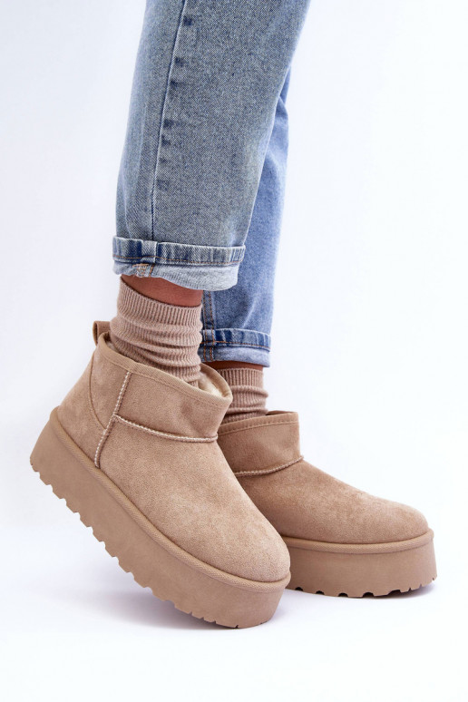 van suède SneeuIn laarzen met platform beige Corcoran