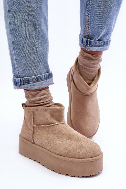 van suède SneeuIn laarzen met platform beige Corcoran