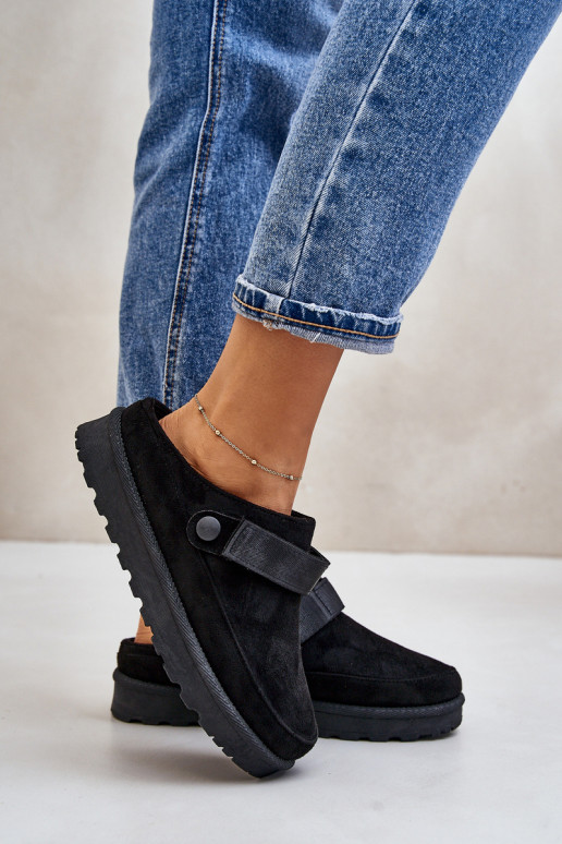 Dames Slippers opInarmen met bont erin met platform zInart Azida