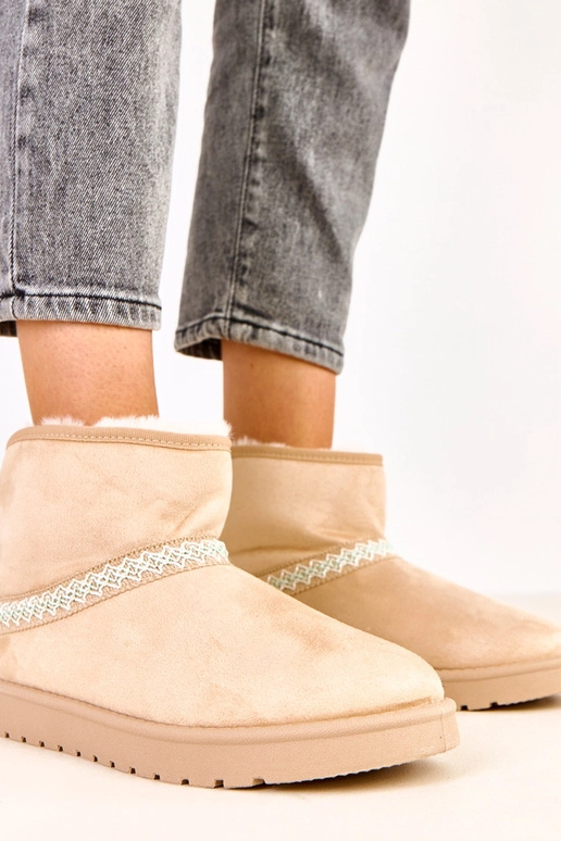 Zandkleurige lage sneeuwlaarzen van...