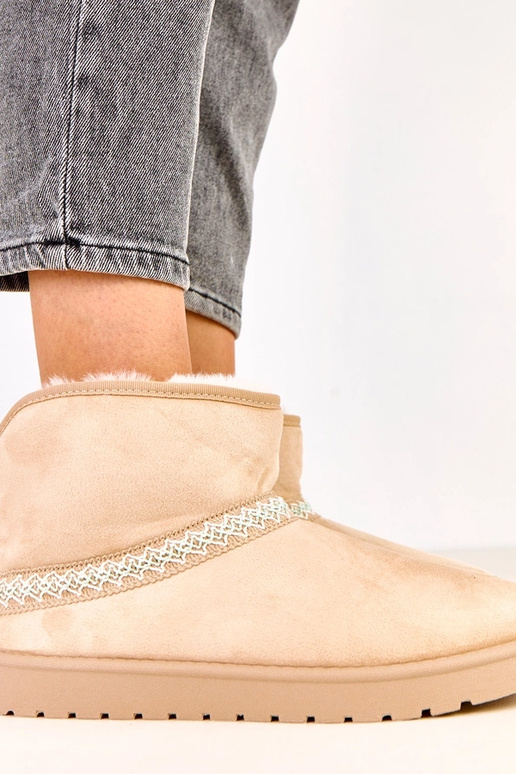 Zandkleurige lage sneeuwlaarzen van...