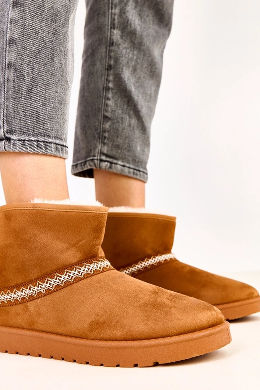 Karamel kleurige lage sneeuwlaarzen...