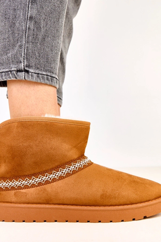 Karamel kleurige lage sneeuwlaarzen...