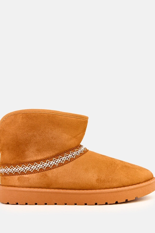 Karamel kleurige lage sneeuwlaarzen...