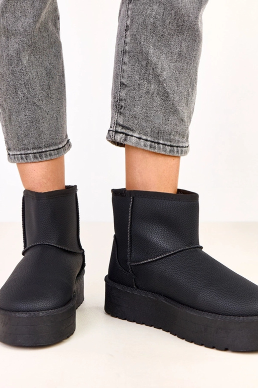 Zwarte lage sneeuwlaarzen met...