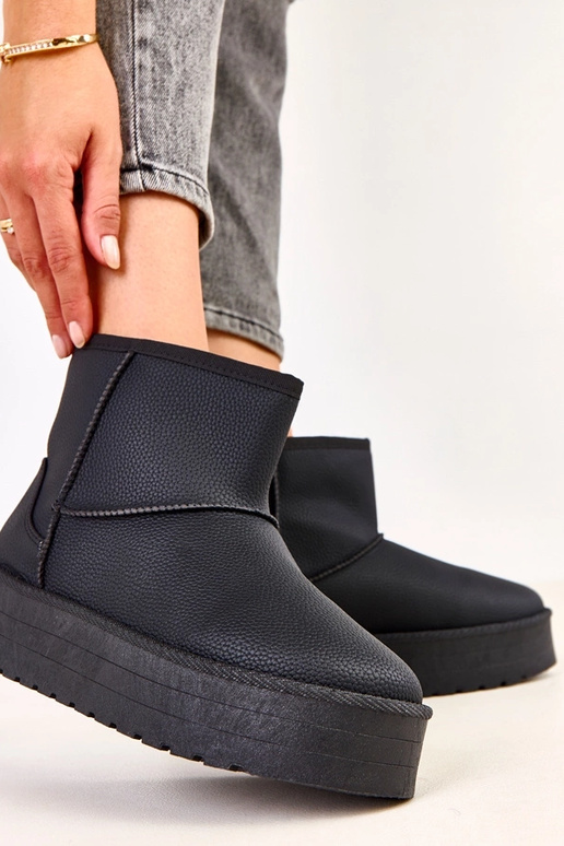 Zwarte lage sneeuwlaarzen met...