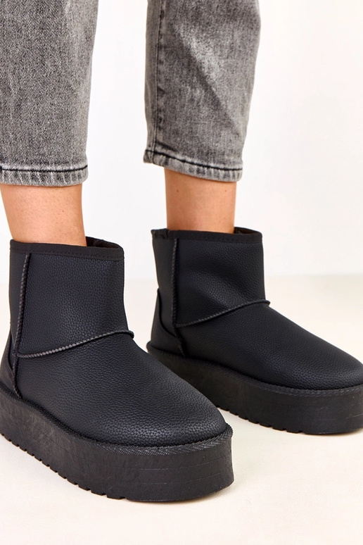 Zwarte lage sneeuwlaarzen met...