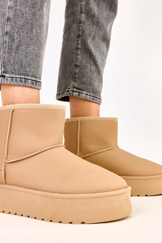 Bruine lage sneeuwlaarzen met...