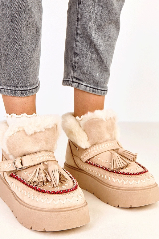 Zandkleurige sneeuwlaarzen met...