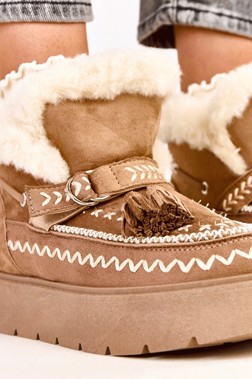 Lichtbruine sneeuwlaarzen met...