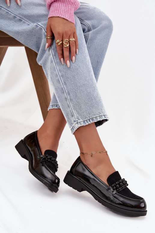 dames mocassins met lakeffect met kralen S.Barski HY52-541 zInart