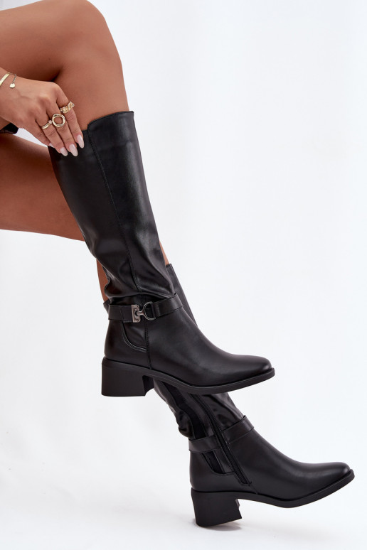 opInarmen dameslaarzen Op Klok met riemen Sergio Leone KZ25826 zInart