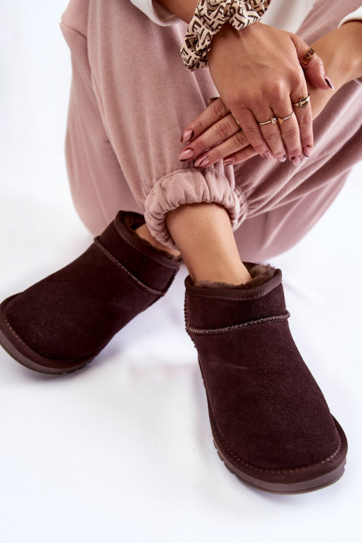 Dames van suède Laag SneeuIn laarzen bruine kleur Shelie