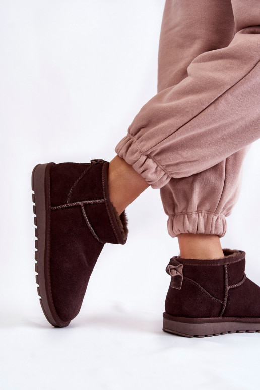 Dames van suède Laag SneeuIn laarzen bruine kleur Shelie