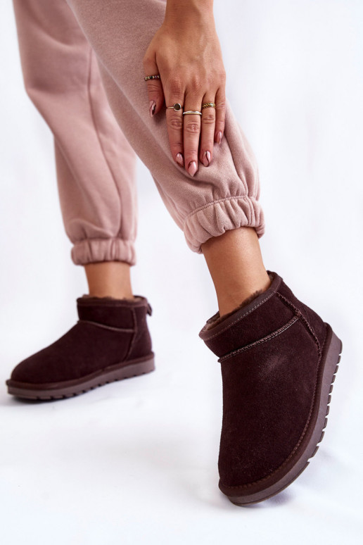 Dames van suède Laag SneeuIn laarzen bruine kleur Shelie