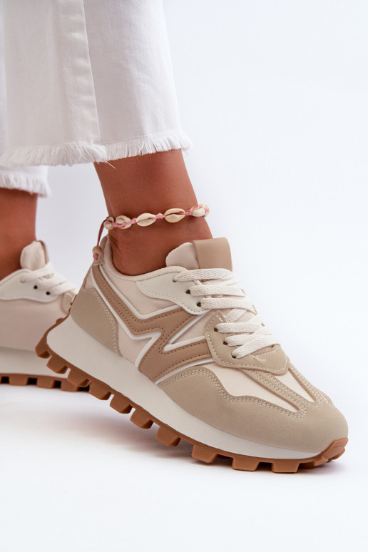 Sneakers model schoenen sportschoenen Dames beige Kalelia