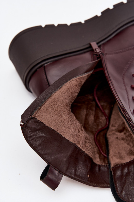 Leer Dameslaarzen met ornamenten opInarmen bordeaux Ulrika