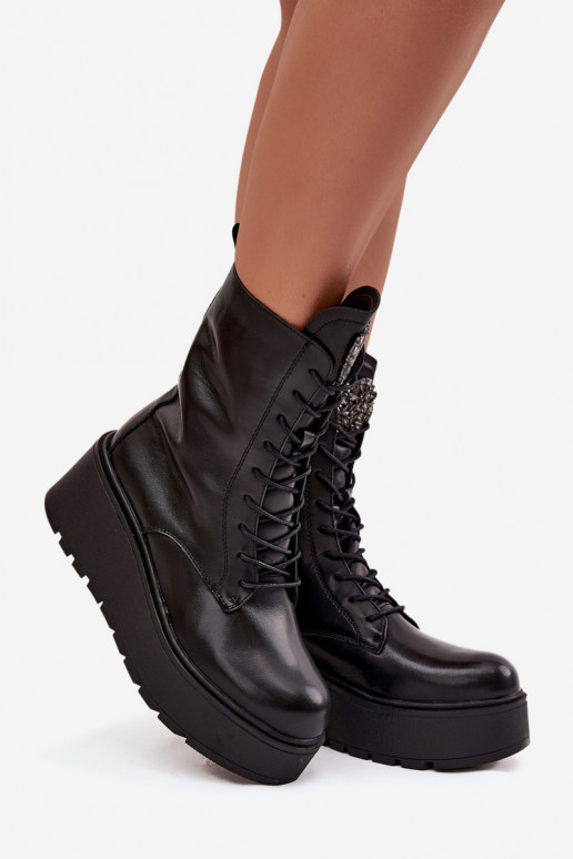 Leer Dameslaarzen met ornamenten opInarmen zInart Ulrika