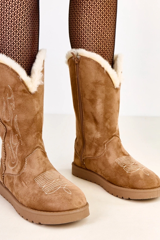 Donkerbeige sneeuwlaarzen met...