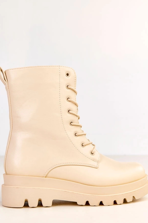 Beige klassieke dameslaarzen van...