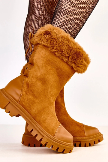 Beige enkellaarsjes met...