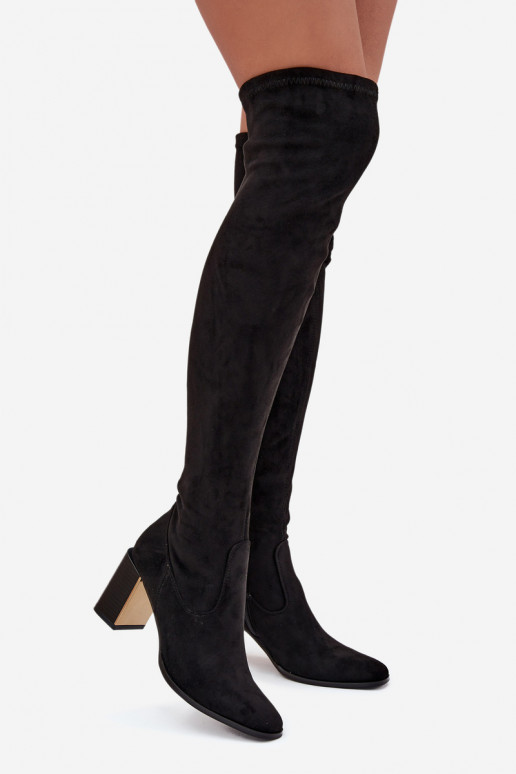 dameslaarzen boven de knie met hakken van eco-suèdeoIne zInart Jelina dameslaarzen boven de knie met hakken van eco-suèdeoIne zInart Jelina