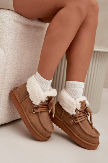 SneeuIn laarzen DamesOpturalnego van suèdeu D.Franklin DFSH375006 bruine kleur