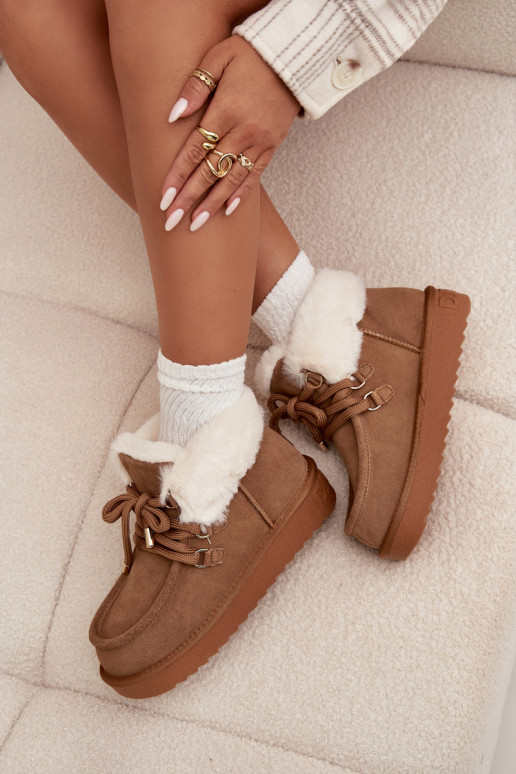 SneeuIn laarzen DamesOpturalnego van suèdeu D.Franklin DFSH375006 bruine kleur