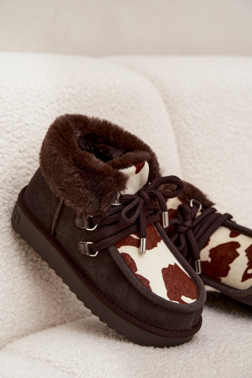 SneeuIn laarzen DamesOpturalnego van suèdeu Łaty D.Franklin DFSH375008 CzekoladoIne