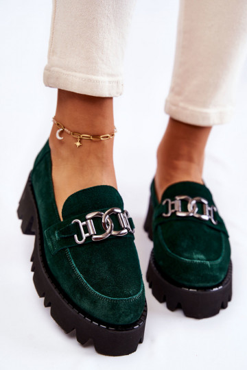 van suède schoenen met ornamenten Laura Messi 2489 groene kleur 2