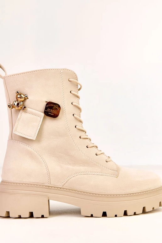 Zandkleurige dames trekking schoenen...