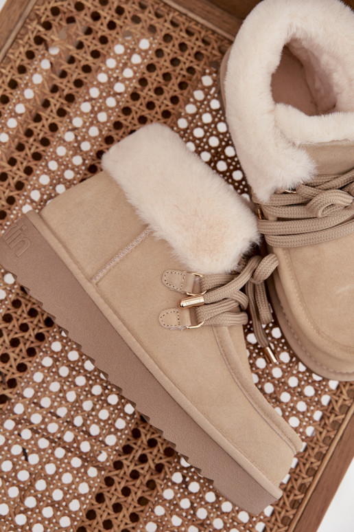 SneeuIn laarzen DamesOpturalnego van suèdeu D.Franklin DFSH375006 ivoor