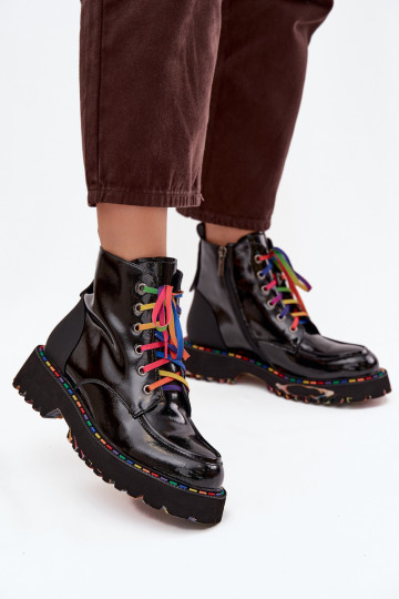 Leer met lakeffect Dameslaarzen Artiker 57C0064 zInart