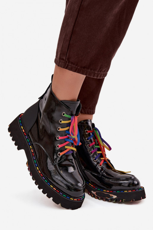 Leer met lakeffect Dameslaarzen Artiker 57C0064 zInart