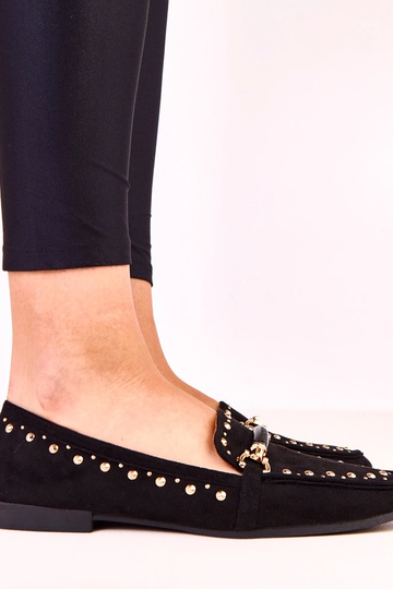 Zwarte ballerina's van kunstsuède met studs Molia