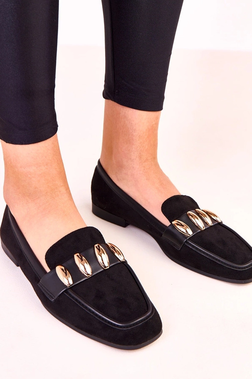 Zwarte elegante ballerina's met...